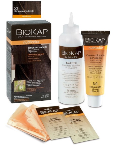 N 6.3 BIONDO ORO SCURO - TINTA PER CAPELLI BIOKAP NUTRICOLOR BIOS LINE N 6.3 BIONDO ORO SCURO - TINTA PER CAPELLI BIOKAP NUTRICOLOR BIOS LINE