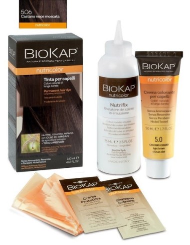 BIOKAP NUTRICOLOR 5,06 CASTANO NOCE MOSCATA TINTA TUBO + FLACONE