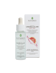 GOCCE VISO ANTI AGE CON ACIDO IALURONICO E ARANCIA ROSSA - NATURE'S ACQUE UNICELLULARI - 30 ML
