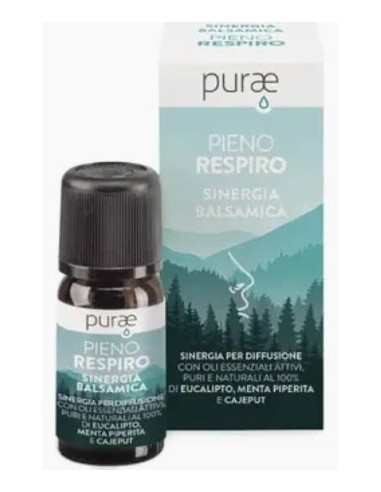 PURAE SINERGIA BALSAMICA PER DIFFUSIONE CON OLI ESSENZIALI PIENO RESPIRO 10 ML