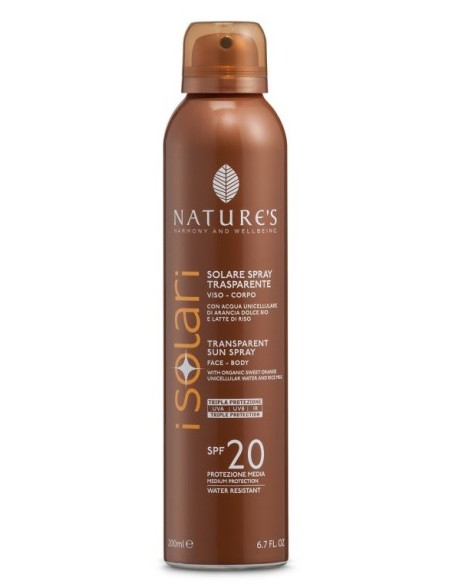 NATURE'S I SOLARI SPRAY TRASPARENTE SPF20 200 ML