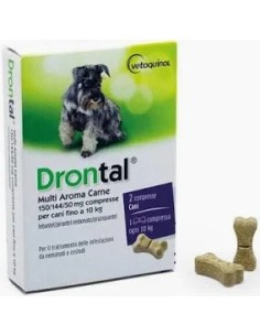 DRONTAL MULTI AROMA CARNE PER CANI FINO A 10 KG 2 COMPRESSE
