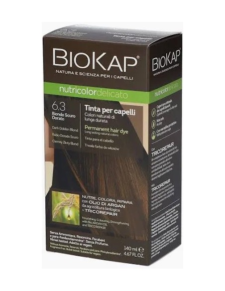 N. 6.30 BIONDO SCURO DORATO - TINTA PER CAPELLI BIOKAP NUTRICOLOR DELICATO N. 6.30 BIONDO SCURO DORATO - TINTA PER CAPELLI BIOKAP NUTRICOLOR DELICATO