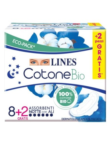 LINES COTONE BIO ULTRA NOTTE 8+2 PEZZI