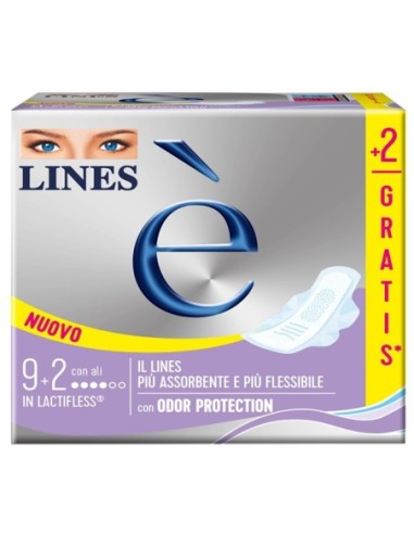 LINES E' ASSORBENTI CON ALI CARRY PACK 9 + 2 PEZZI