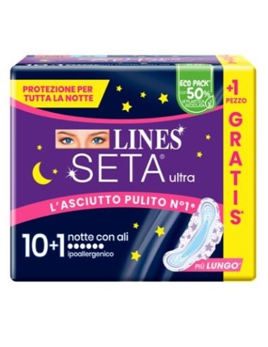 LINES SETA ULTRA ASSORBENTI NOTTE 10+1 PEZZI