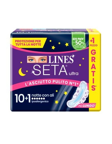 LINES SETA ULTRA ASSORBENTI NOTTE 10+1 PEZZI