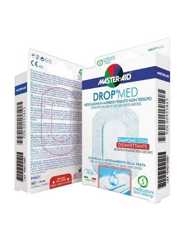 MEDICAZIONE AUTOADESIVA MORBIDA MASTER-AID DROP MED DIMENSIONI 10X8 - 5 PEZZI