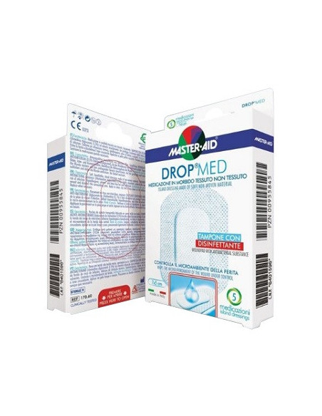 MEDICAZIONE AUTOADESIVA MORBIDA MASTER-AID DROP MED DIMENSIONI 10X8 - 5 PEZZI MEDICAZIONE AUTOADESIVA MORBIDA MASTER-AID DROP MED DIMENSIONI 10X8 - 5 PEZZI