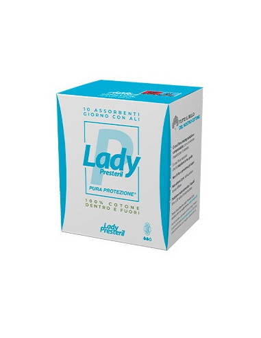 LADY PRESTERIL ASSORBENTI GIORNO CON ALI RIPIEGATI BIODEGRADABILI 10 PEZZI