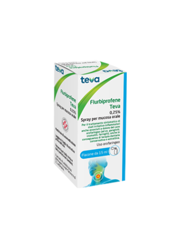 FLURBIPROFENE TEVA SPRAY ORALE ANTIFIAMMATORIO 0,25% 15ML