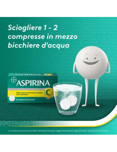 ASPIRINA C 10 COMPRESSE EFFERVESCENTI 400+240MG