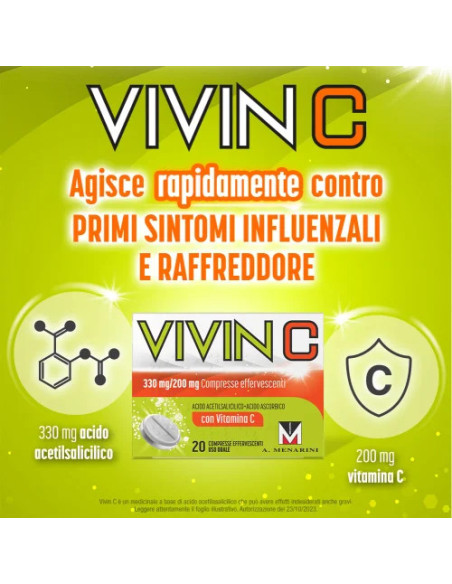 VIVIN C 20 COMPRESSE EFFERVESCENTI 330MG+200MG VIVIN C 20 COMPRESSE EFFERVESCENTI 330MG+200MG