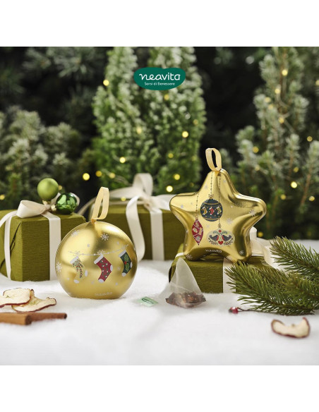 NEAVITA INFUSO STELLA D'INVERNO FILTROSCRIGNO PALLA DI NATALE ORO 8 FILTRI DA 3,5 G