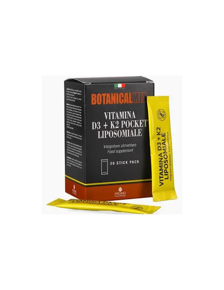BOTANICALMIX VITAMINA D3+K2 LIPOSOMIALE POCKET 20 STICK BOTANICALMIX VITAMINA D3+K2 LIPOSOMIALE POCKET 20 STICK