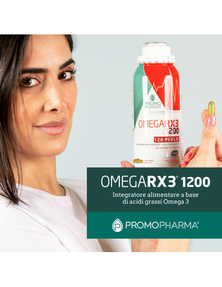 PROMOPHARMA OMEGA RX3 1200 FLACONE DA 100 PERLE + 20 IN OMAGGIO PROMOPHARMA OMEGA RX3 1200 FLACONE DA 100 PERLE + 20 IN OMAGGIO