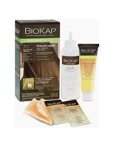 N.7 BIONDO MEDIO NATURALE - TINTA PER CAPELLI BIOKAP NUTRICOLOR DELICATO