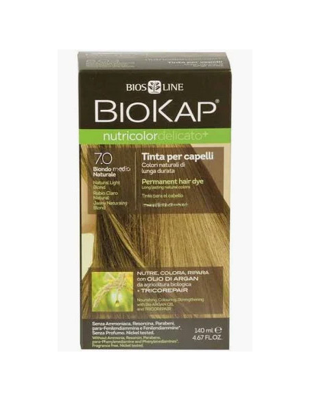 N.7 BIONDO MEDIO NATURALE - TINTA PER CAPELLI BIOKAP NUTRICOLOR DELICATO N.7 BIONDO MEDIO NATURALE - TINTA PER CAPELLI BIOKAP NUTRICOLOR DELICATO