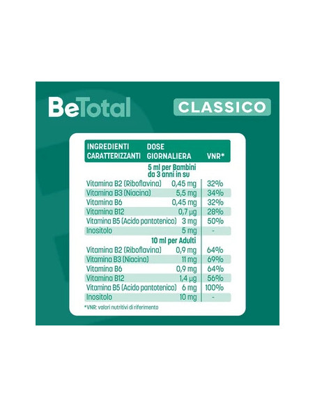 BETOTAL CLASSICO VITAMINE GRUPPO B LIQUIDO 100 ML BETOTAL CLASSICO VITAMINE GRUPPO B LIQUIDO 100 ML