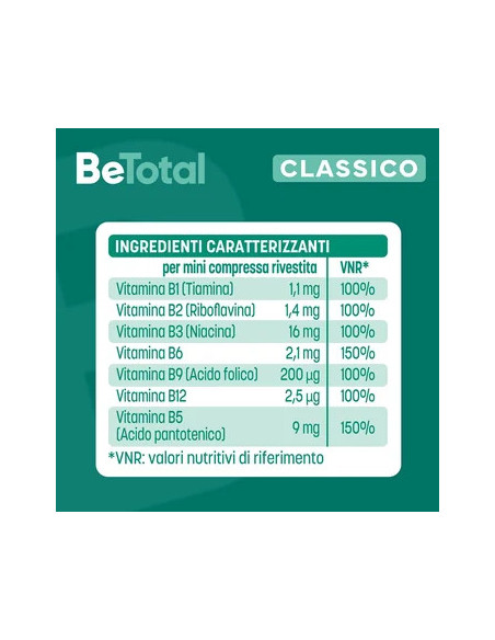 BETOTAL CLASSICO INTEGRATORE VITAMINE B 60 COMPRESSE BETOTAL CLASSICO INTEGRATORE VITAMINE B 60 COMPRESSE