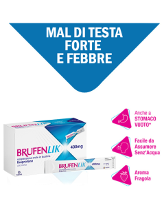 BRUFENLIK IBUPROFENE 400MG SOSPENSIONE ORALE 20 BUSTINE DA 10ML 2