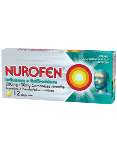 NUROFEN INFLUENZA E RAFFREDDORE 200 MG + 30 MG 12 COMPRESSE RIVESTITE