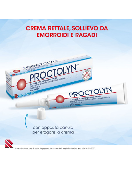 PROCTOLYN CREMA RETTALE PER EMORROIDI E RAGADI ANALI 30G PROCTOLYN CREMA RETTALE PER EMORROIDI E RAGADI ANALI 30G