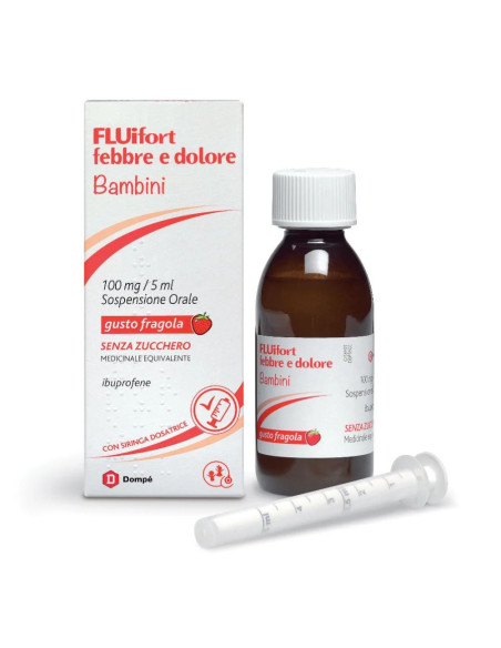 FLUIFORT FEBBRE DOLORE BAMBINI 150ML GUSTO FRAGOLA SENZA ZUCCHERO FLUIFORT FEBBRE DOLORE BAMBINI 150ML GUSTO FRAGOLA SENZA ZUCCHERO