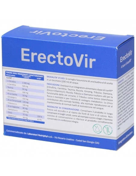 ERECTOVIR BENESSERE MASCHILE 16 BUSTINE ERECTOVIR BENESSERE MASCHILE 16 BUSTINE