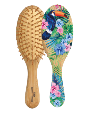 SPAZZOLA DISTRICANTE IN BAMBOO 2EASY WOOD ART - OVALE TAGLIA SMALL