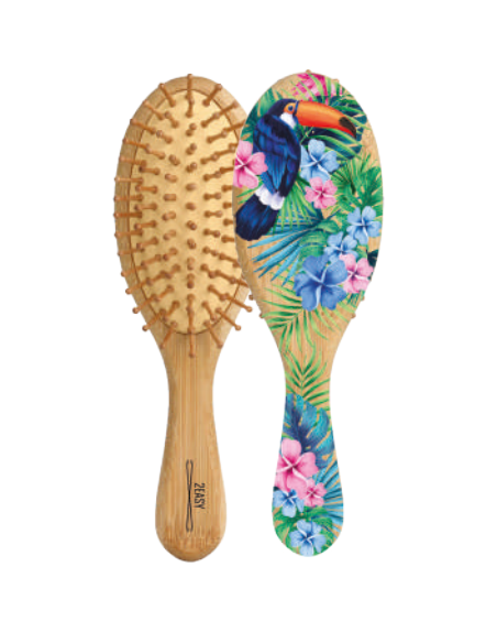 SPAZZOLA DISTRICANTE IN BAMBOO 2EASY WOOD ART - OVALE TAGLIA SMALL