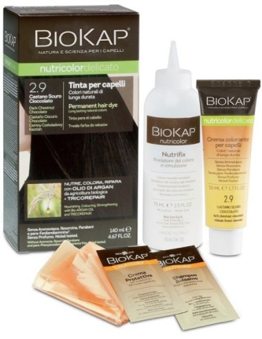 N. 2,9 CASTANO SCURO CIOCCOLATO - TINTA PER CAPELLI BIOKAP NUTRICOLOR DELICATO