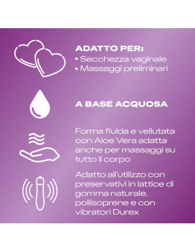 DUREX MASSAGE 2 IN 1 GEL MASSAGGIO CORPO E LUBRIFICANTE ALOE VERA 200 ML