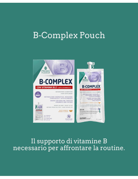 B COMPLEX PROMOPHARMA - VITAMINE DEL GRUPPO B E ARGININA - 20 POUCH B COMPLEX PROMOPHARMA - VITAMINE DEL GRUPPO B E ARGININA - 20 POUCH