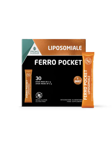 FERRO POCKET LIPOSOMIALE PROMOPHARMA - 30 STICK OROSOLUBILI FERRO POCKET LIPOSOMIALE PROMOPHARMA - 30 STICK OROSOLUBILI