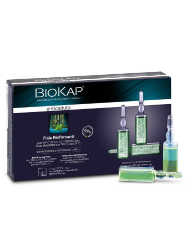 FIALE RINFORZANTI ANTICADUTA BIOKAP - CON TRICOBIOTIC 12 FIALE DA 7 ML