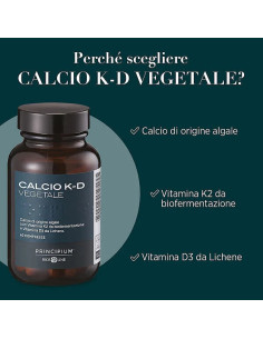 PRINCIPIUM CALCIO K-D VEGETALE - OSSA E DENTI 60 COMPRESSE 2