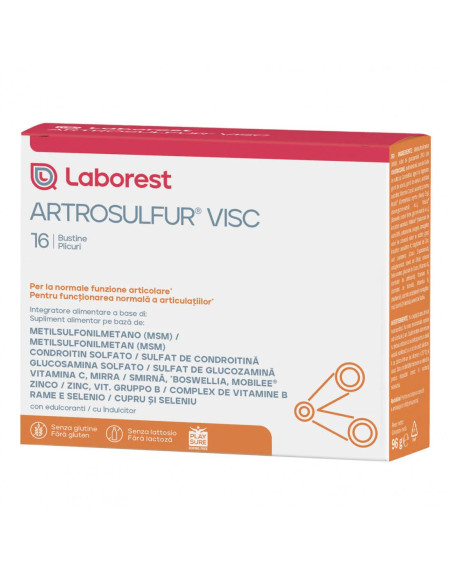 ARTROSULFUR VISC ARTICOLAZIONI 16 BUSTINE DA 6 G ARTROSULFUR VISC ARTICOLAZIONI 16 BUSTINE DA 6 G