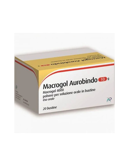 MACROGOL AUROBINDO - LASSATIVO DELICATO 20 BUSTINE 10G MACROGOL AUROBINDO - LASSATIVO DELICATO 20 BUSTINE 10G