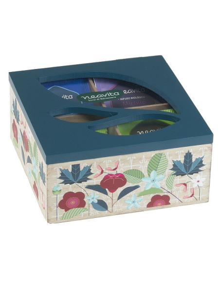 NEAVITA COFANETTO IN LEGNO AZZURRO - SELEZIONE DI TISANE E INFUSI BIO 20 FILTRI