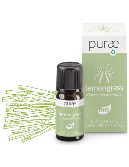 PURAE OLIO ESSENZIALE DI LEMONGRASS BIO 10 ML