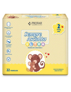 Pannolini Profar Sempre Asciutto Ultra T2 Mini (3-6 kg) 22pz