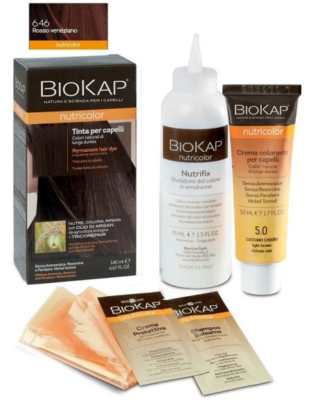 N. 6.46 ROSSO VENEZIANO - TINTA PER CAPELLI BIOKAP NUTRICOLOR N. 6.46 ROSSO VENEZIANO - TINTA PER CAPELLI BIOKAP NUTRICOLOR