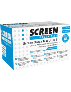 SCREEN DROGA TEST 5 DROGHE TEST ANTIDROGA CON CONTENITORE URINA