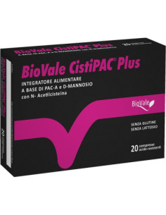 BIOVALE CISTIPAC PLUS - CISTITI RICORRENTI E PROSTATITI 20 COMPRESSE ACIDO-RESISTENTI 1,2 G