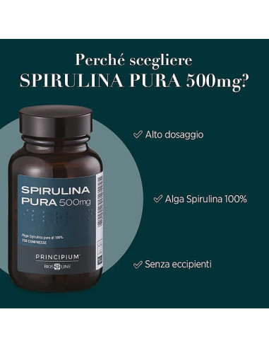 PRINCIPIUM SPIRULINA PURA BIOS LINE - RICOSTITUENTE E TONIFICANTE 150 COMPRESSE