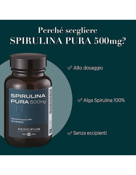 PRINCIPIUM SPIRULINA PURA BIOS LINE - RICOSTITUENTE E TONIFICANTE 150 COMPRESSE