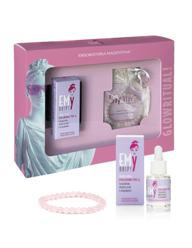 EMY KIT GLOW RITUAL - SIERO VISO HYALURONIC PRO B 15 ML + BRACCIALE IN QUARZO ROSA