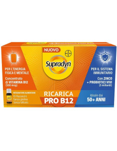 SUPRADYN RICARICA PRO B12 - ENERGIA E DIFESE DOPO I 50 ANNI 10 FLACONCINI