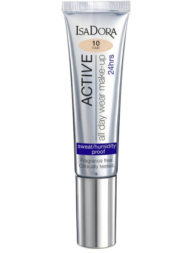 ISADORA ACTIVE ALL DAY WEAR MAKE UP FOUNDATION COLORE 10 FAIR - 35 ML
